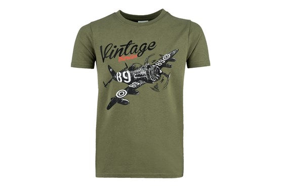 101inc Kinder T-Shirt Militär-Motiv Flugzeug / US Jeep