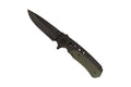 Mil-Tec Einhandmesser Schwarz/Oliv - Edelstahl, 8,5 cm Klinge