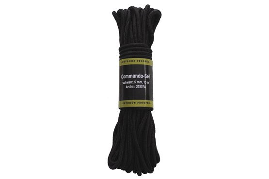 MFH Seil Schwarz 15 m – 5 mm / 7 mm / 9 mm Polypropylen