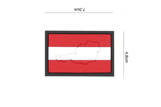 Österreich Fahne m. Kontur Rubber Patch