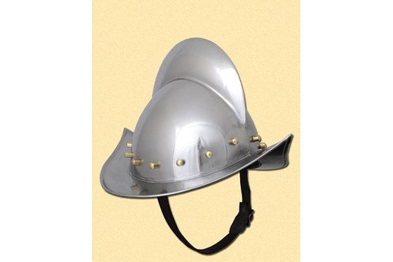 Battle Deutscher Morion Helm – Stahl, Lederinlet, bis 62 cm