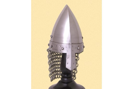 Battle Wikinger Helm mit Kettenbruenne – Miniatur mit Holzstaender