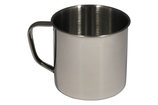 MFH Edelstahl-Tasse Outdoor – doppelwandig, Karabiner od. klassisch