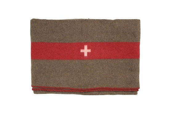 Schweizer Armee Wolldecke, braun, 100 % Wolle, ca. 200 x 150 cm