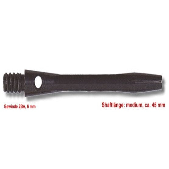 Karella Alu Shaft Medium – ca. 45 mm, Schwarz/Silber/Rot