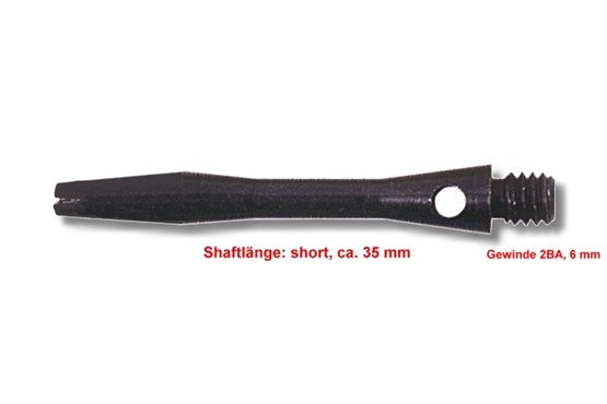 Karella Dart Shaft Alu Short – ca. 35 mm, schwarz/silber