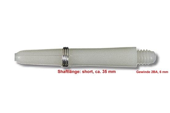 Karella Dart Shaft Nylon + Ring Short, ca. 35 mm, schwarz/weiß