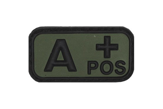 Klettabzeichen, Blutgruppe "A POS", 3D div.Farben