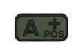 Klettabzeichen, Blutgruppe "A POS", 3D div.Farben