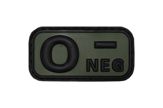 Klettabzeichen, Blutgruppe "0 NEG", 3D div.Farben