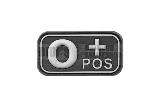 Klettabzeichen, Blutgruppe "0 POS", 3D div.Farben