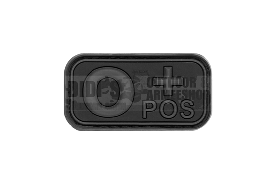 Klettabzeichen, Blutgruppe "0 POS", 3D div.Farben