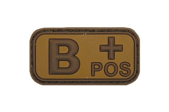 Klettabzeichen, Blutgruppe "B POS", 3D div.Farben