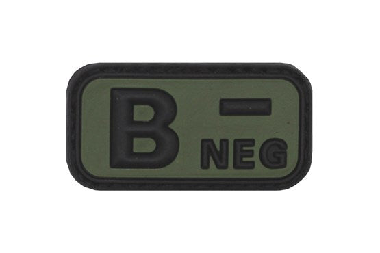 Klettabzeichen, Blutgruppe "B NEG", 3D div.Farben