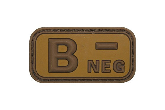 Klettabzeichen, Blutgruppe "B NEG", 3D div.Farben