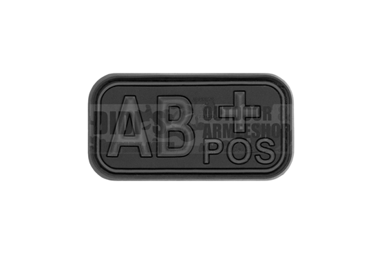 Klettabzeichen, Blutgruppe "AB POS", 3D div.Farben
