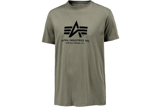 Alpha Industries Basic T-Shirt – 100 % Baumwolle, oliv/schwarz