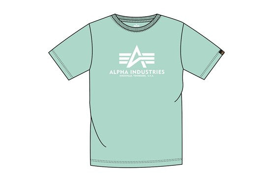 Alpha Industries Basic T-Shirt Herren – 100% Baumwolle, Mint