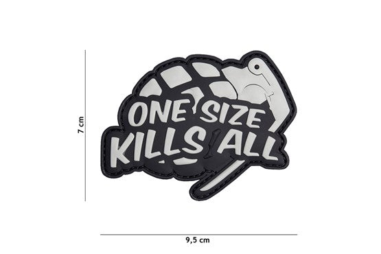 One size kills all grau Rubber Patch