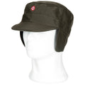 Österr. BH Kampfanzugskappe KAZ 03 Winter, oliv, mit Fleece-Ohrenklappen, gebr.