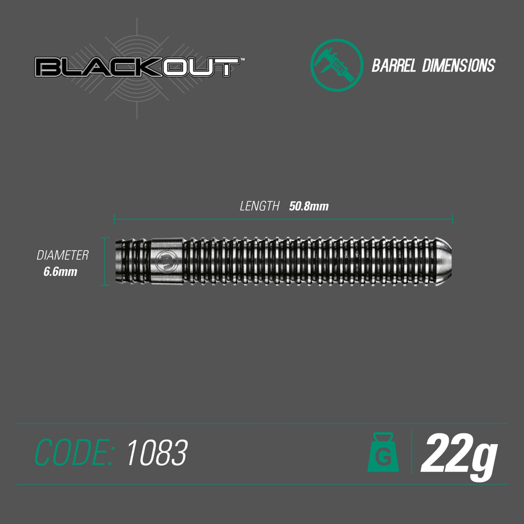 Winmau Blackout Steeldart 1083, 22 g, 24 g und 26 g