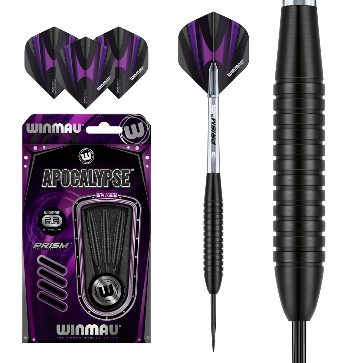 Winmau Apocalypse Steeldart Messing schwarz 22 g / 24 g