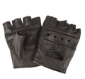 Biker Leder-Fingerling Handschuh mit Klettverschluss