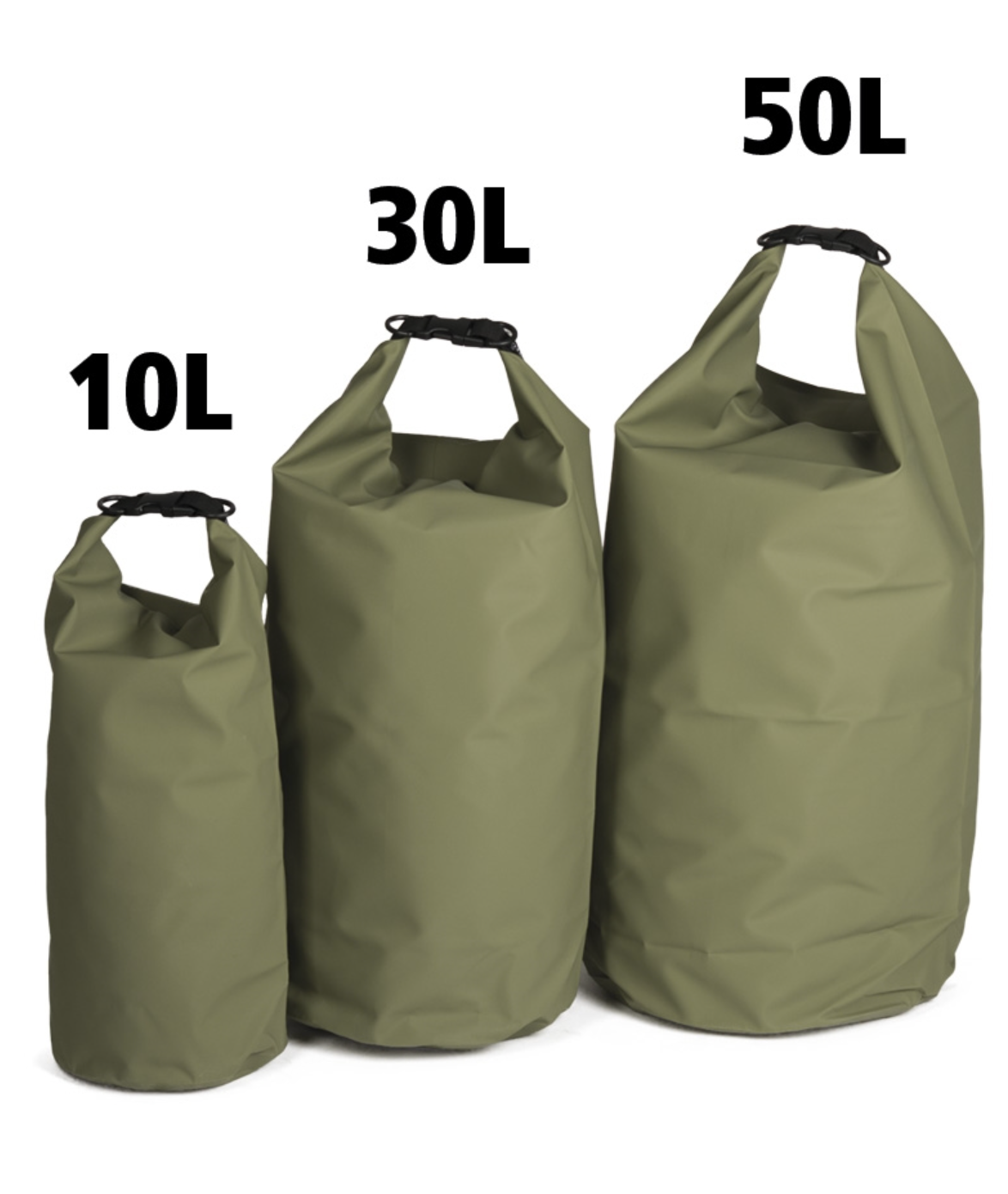 Transportsack Wasserdicht 10lt. - 30.tl. - 50lt. oliv