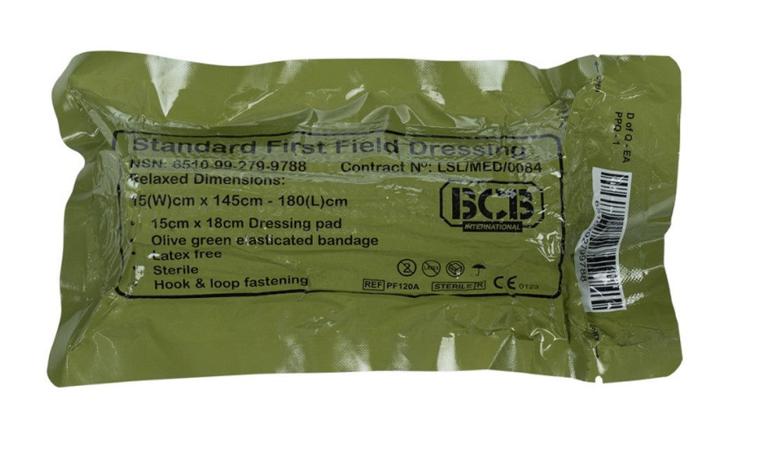BCB Combat Field Dressing PF120A – Steril, latexfrei, 15×18 cm