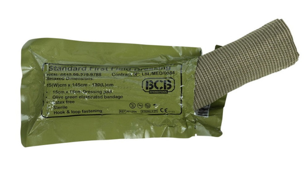 BCB Combat Field Dressing PF120A – Steril, latexfrei, 15×18 cm
