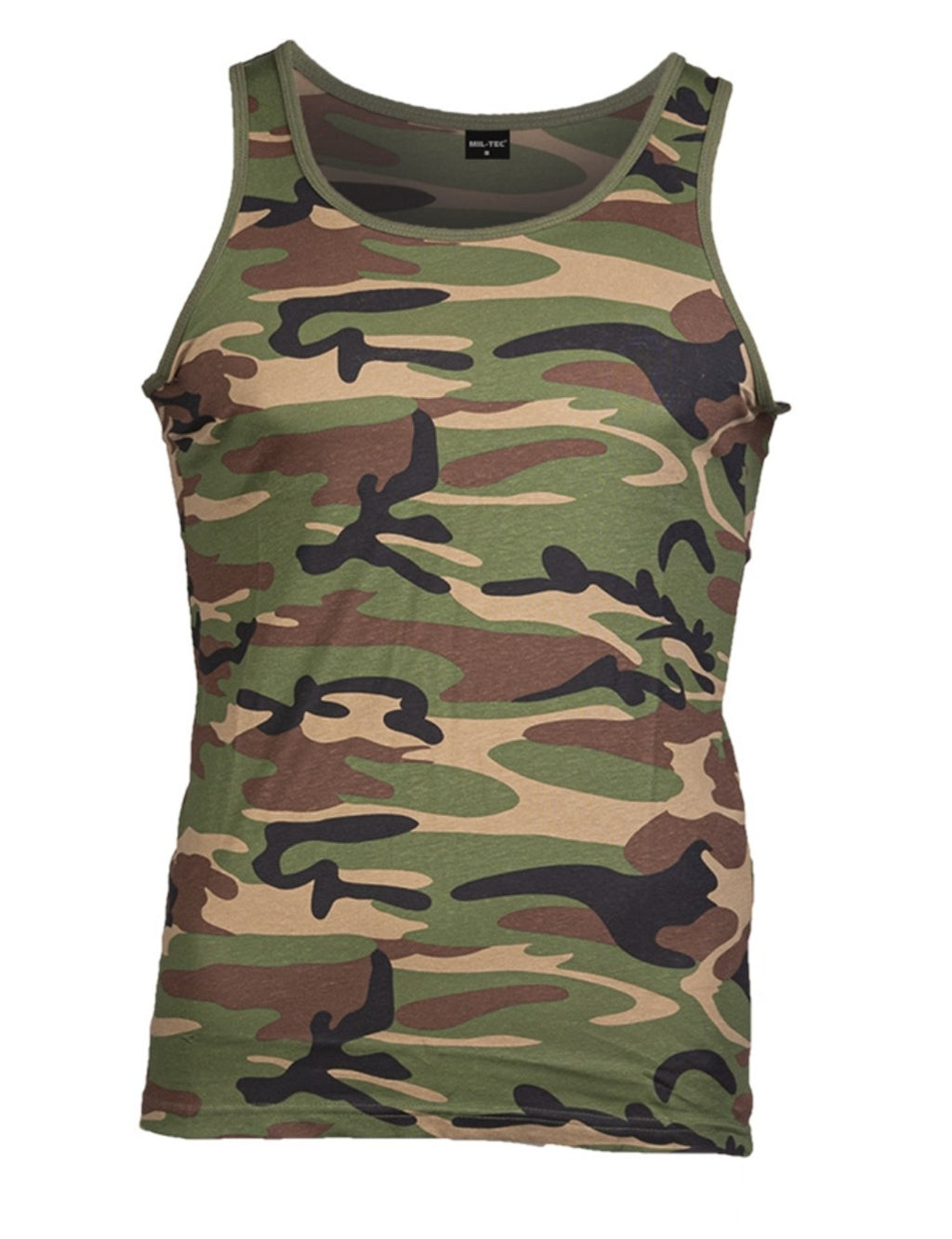 Tank-Top 100% Baumwolle – Militär-Unterhemd in Woodland