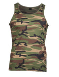Tank-Top 100% Baumwolle – Militär-Unterhemd in Woodland