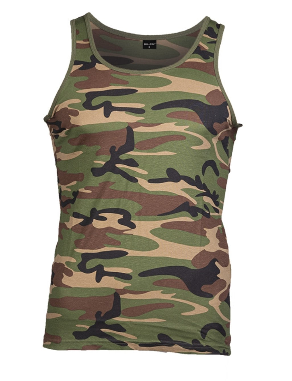 Tank-Top 100% Baumwolle – Militär-Unterhemd in Woodland