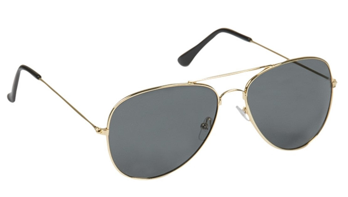 Mil-tec Piloten-Sonnenbrille Gold – Messingrahmen mit Etui