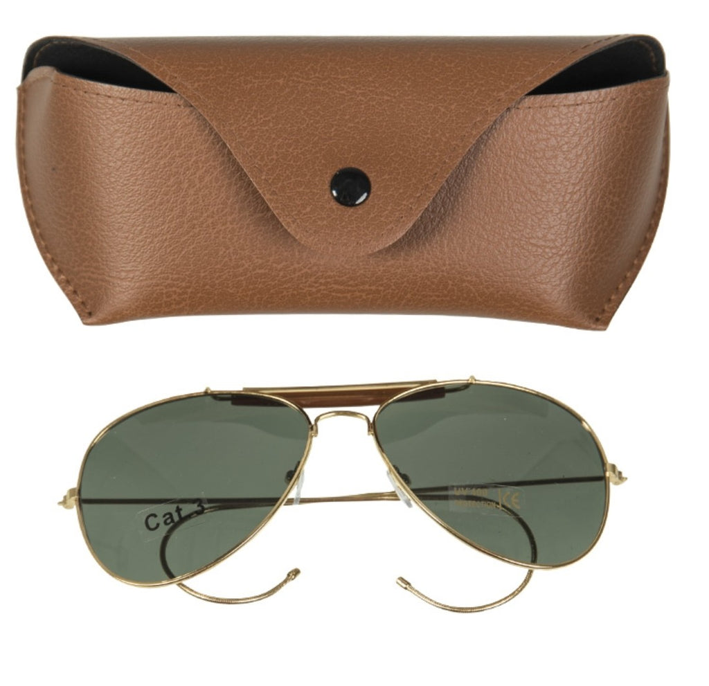 Mil-tec Sonnenbrille Tropfenform mit Etui – Grün