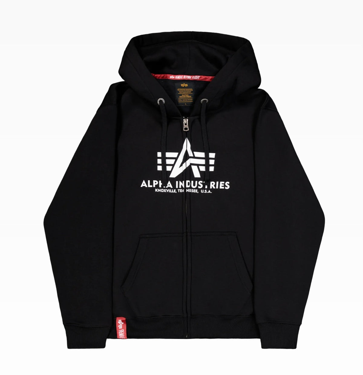 Alpha Industries Basic Big Logo Zip Hoodie Schwarz
