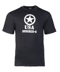 US Army T-SHIRT M.DRUCK ′ALLIED STAR′ SCHWARZ 100% Baumwolle 140 g/m²