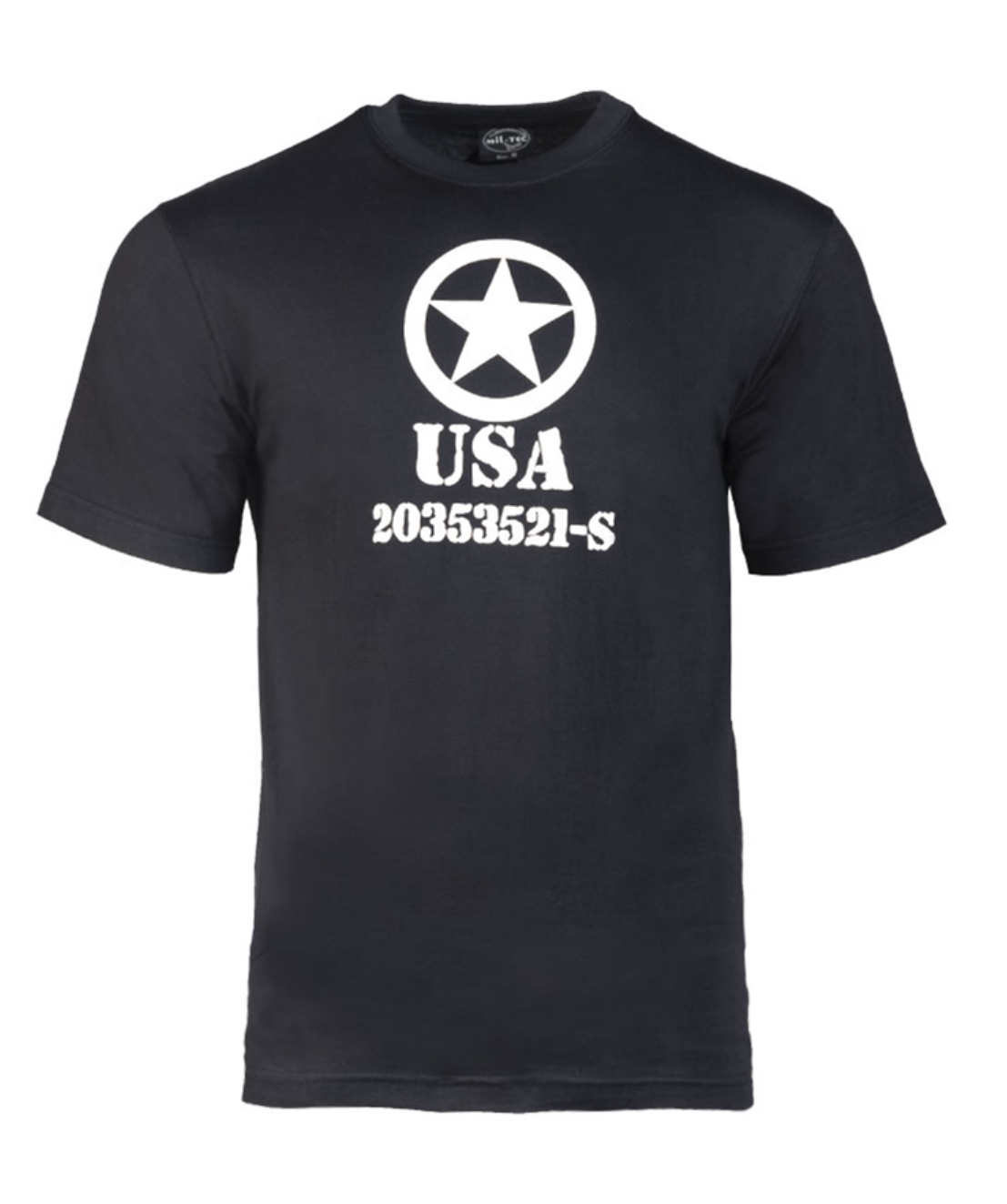 US Army T-SHIRT M.DRUCK ′ALLIED STAR′ SCHWARZ 100% Baumwolle 140 g/m²