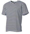 MFH Marine T-Shirt, weiß-blau, halbarm 100% Baumwolle 160 g/m²
