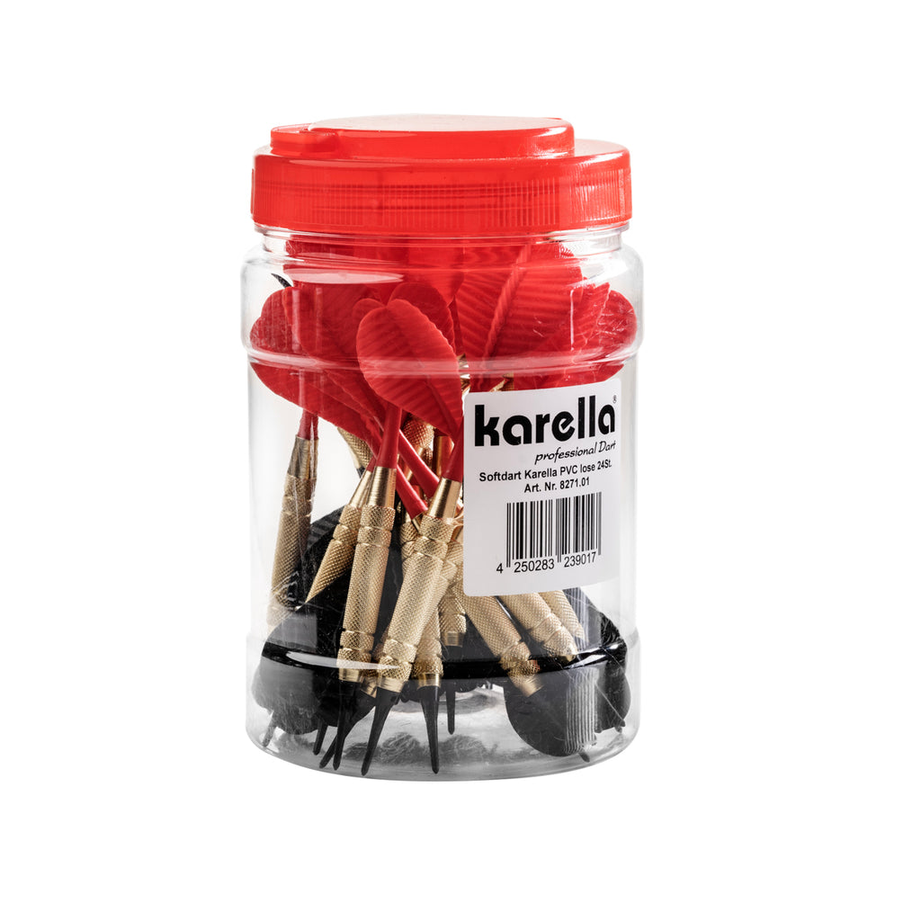 Karella Softdarts PVC 24 Stk. 17g – Rot & Schwarz