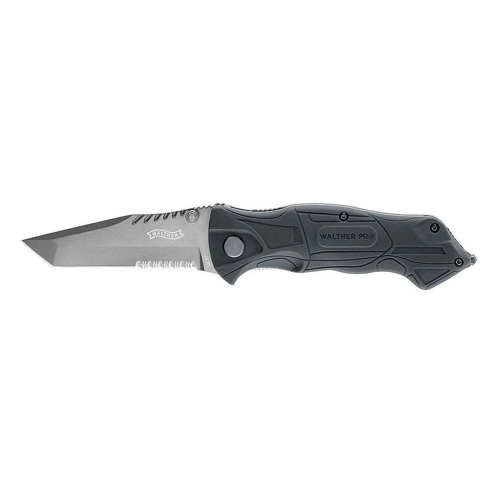 WALTHER Black Tac Tanto Klappmesser – Sandvik 12C27 Stahl