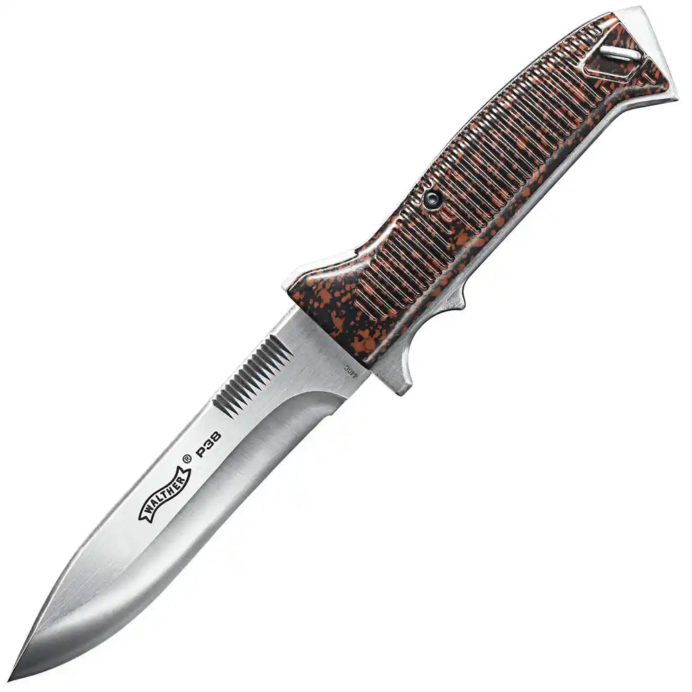 Walther P38 Messer – feststehende Klinge mit Leder-Holster